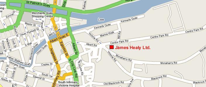 James Healy Ltd Cork Location Map